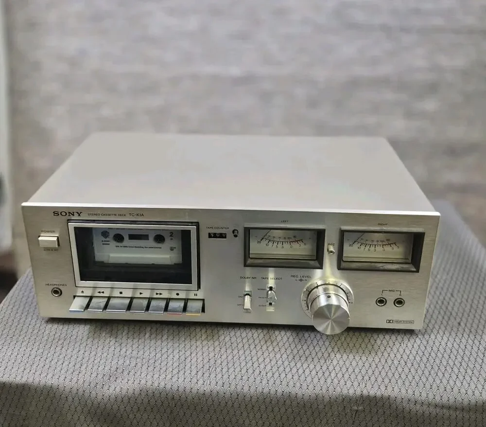 Vintage Sony TC-K1A Stereo Cassette Tape Deck Silver Dolby NR VU Meters Hi-Fi